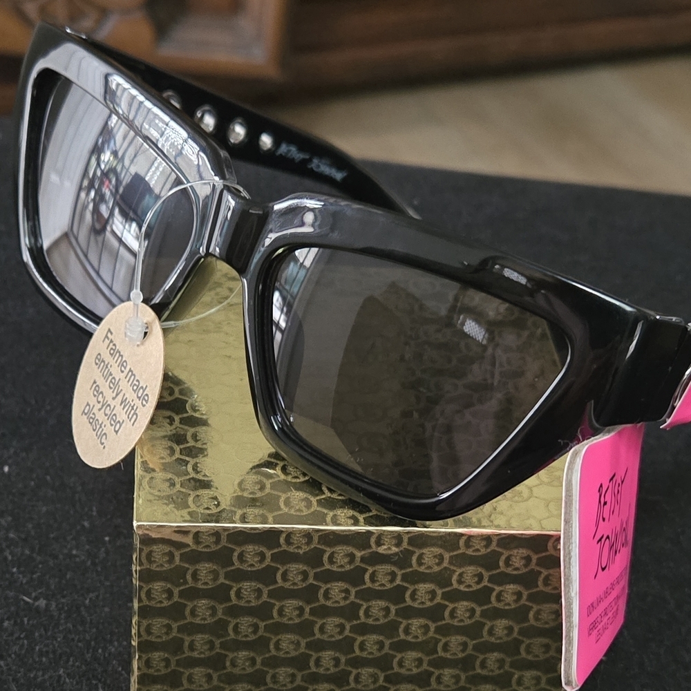 Betsey Johnson Black Sunglasses with Silver Accents - Picture 5 of 8